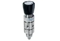 Регулятор (редуктор) баллонный двухступенчатый AMFLO R31LMDR нержавеющая сталь , 5-ти портовый с двумя манометрами, с предохранительным клапаном, давление на входе до 206 бар. CV-0.08