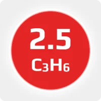 Пропилен (C3H6)  2.5 (99,5%) в баллоне 2л (0,8 кг) соединение W21,8х1-14'' LH (DIN1)