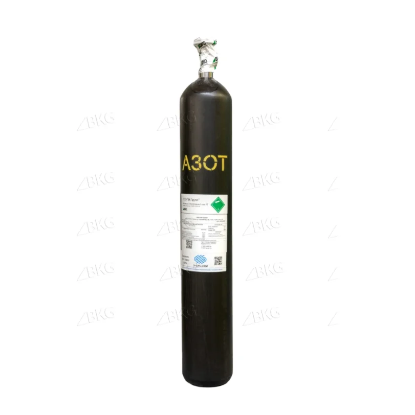 Азот (N2) ОСЧ 5.0 (99,999%) в баллоне 40л 150бар, соединение  G3-4 (DIN 9)